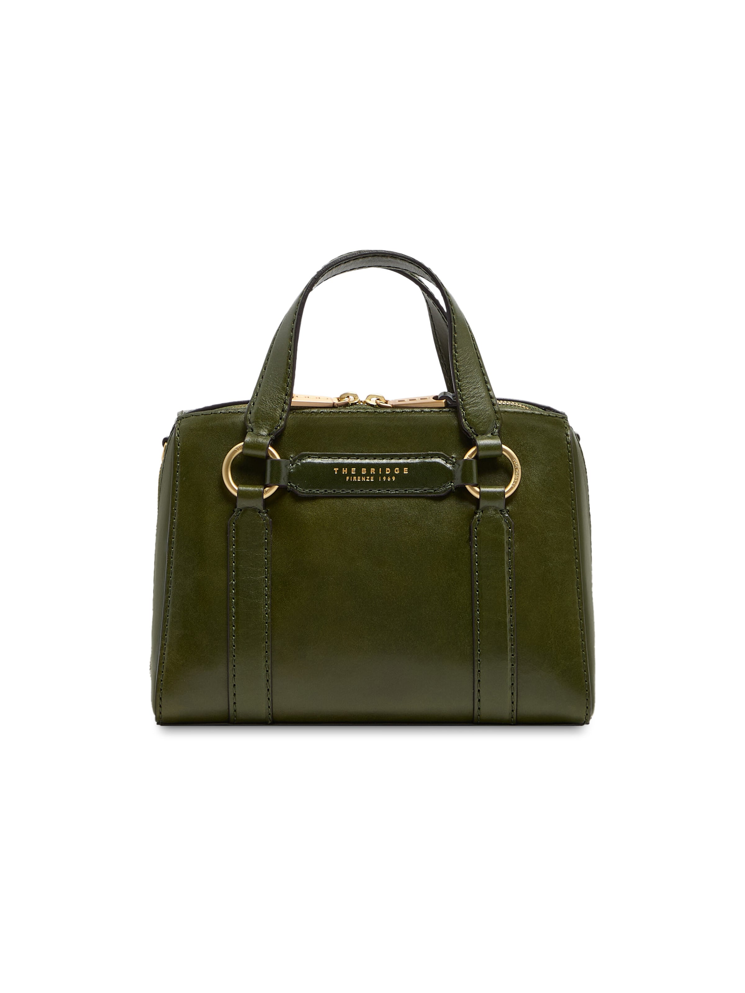 The Bridge Shoulder Bag in Green: front