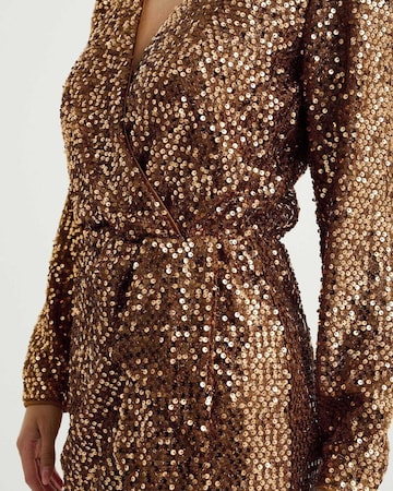 WE Fashion Sukienka koktajlowa w kolorze złoty