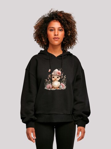 F4NT4STIC Sweatshirt 'Süßes Oster Küken mit Hut' in Black: front