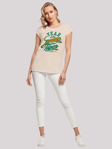 F4NT4STIC Shirt 'Stranger Things Hawkins Year of The Tiger 86 Netflix TV Series' in Beige