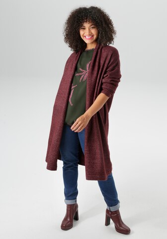 Aniston Knit Cardigan in Red: front