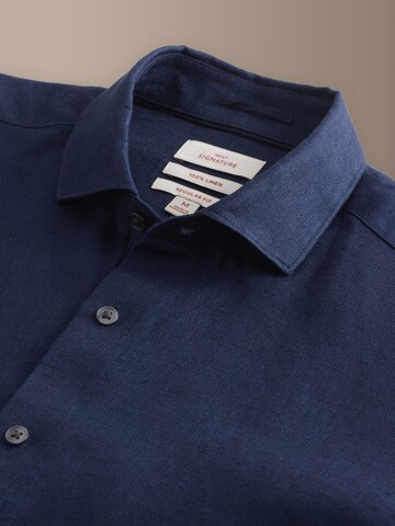 Coupe regular Chemise 'Signature' Next en bleu