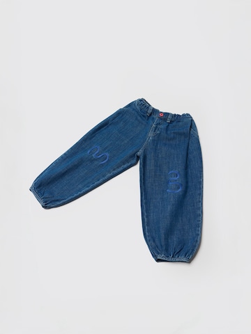 Maru + Bo Wide Leg Jeans 'EMBROIDERED BALLOON JEANS' i blå
