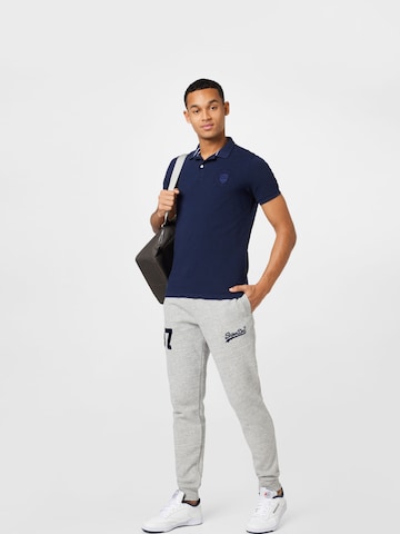 Superdry Tapered Workout Pants 'Vintage Logo Collegiate' in Grey