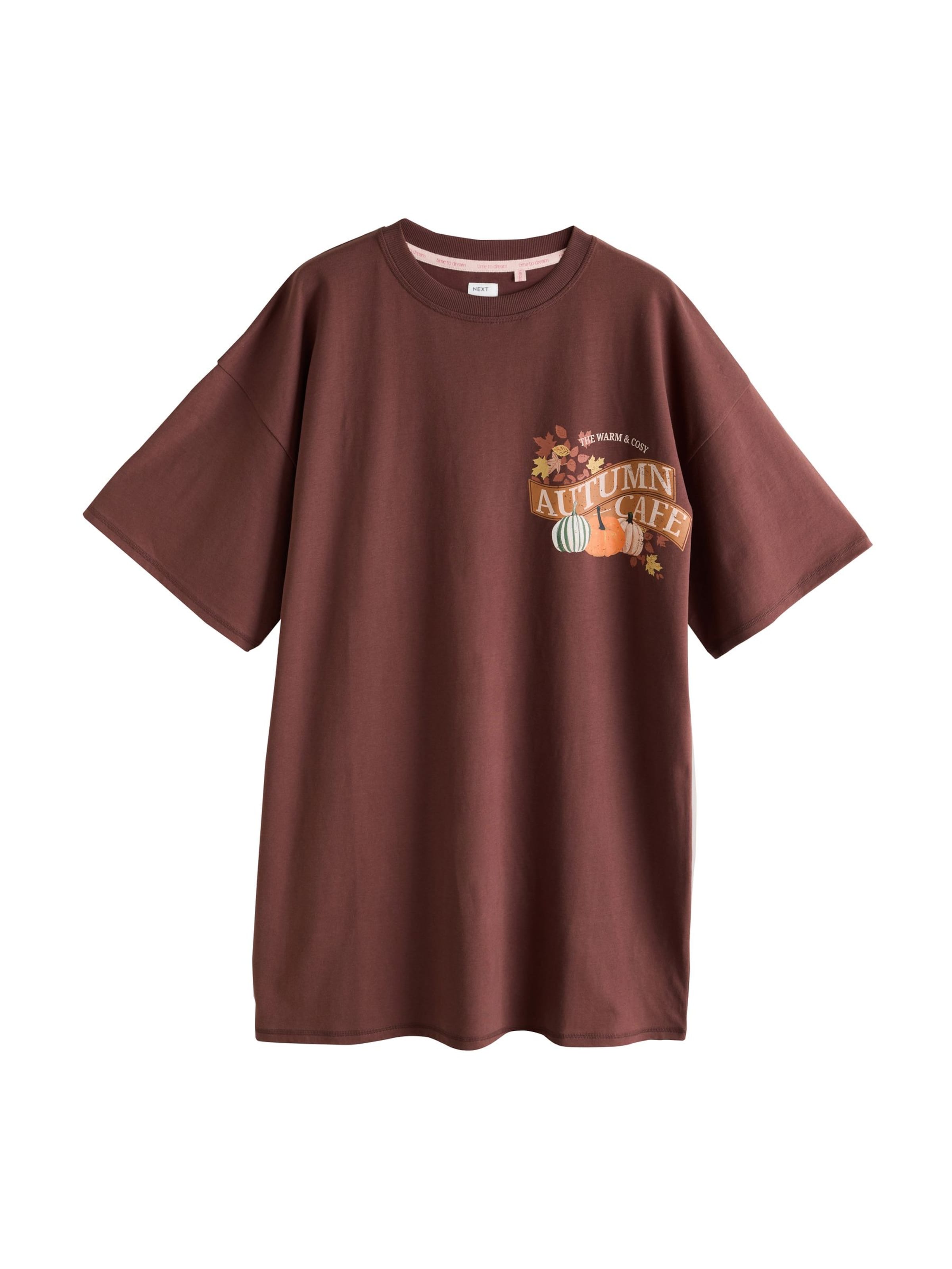 Next T-shirt 'Nightie' en M en rouille / jaune / orange / blanc, Vue avec produit