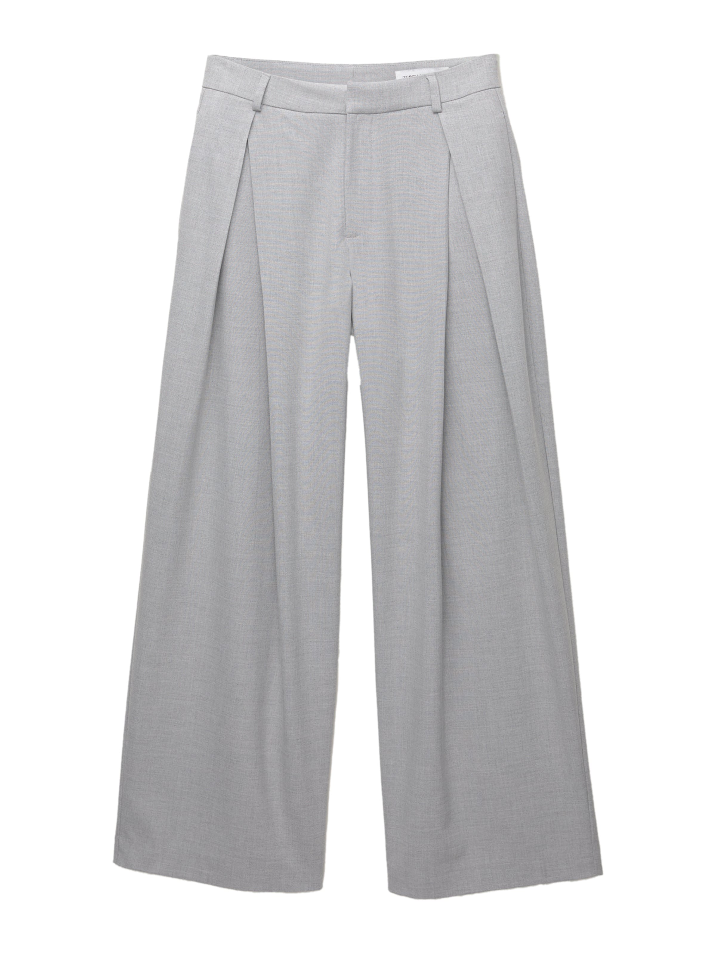 Pull&Bear Hlače z naborki | svetlo siva barva, Prikaz izdelka