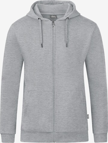 JAKO Athletic Zip-Up Hoodie in Grey: front