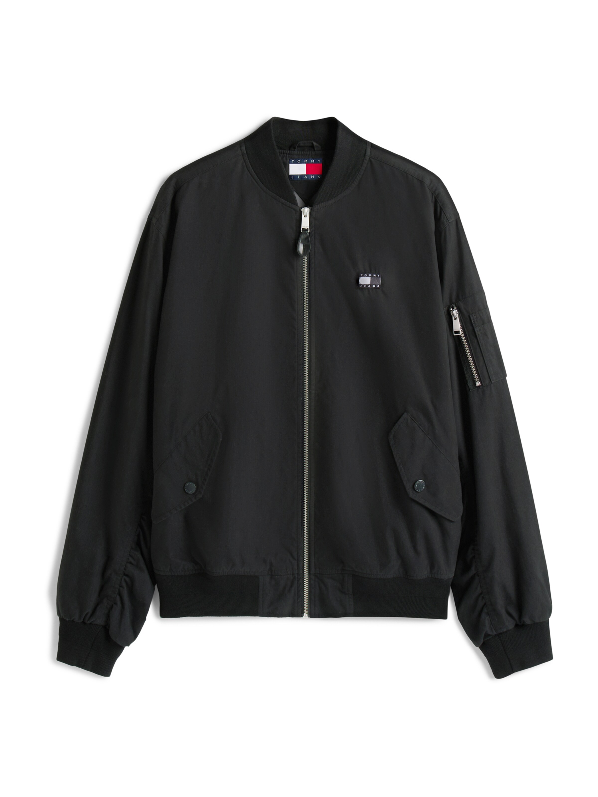 Tommy Jeans Демисезонная куртка в Черный: спереди