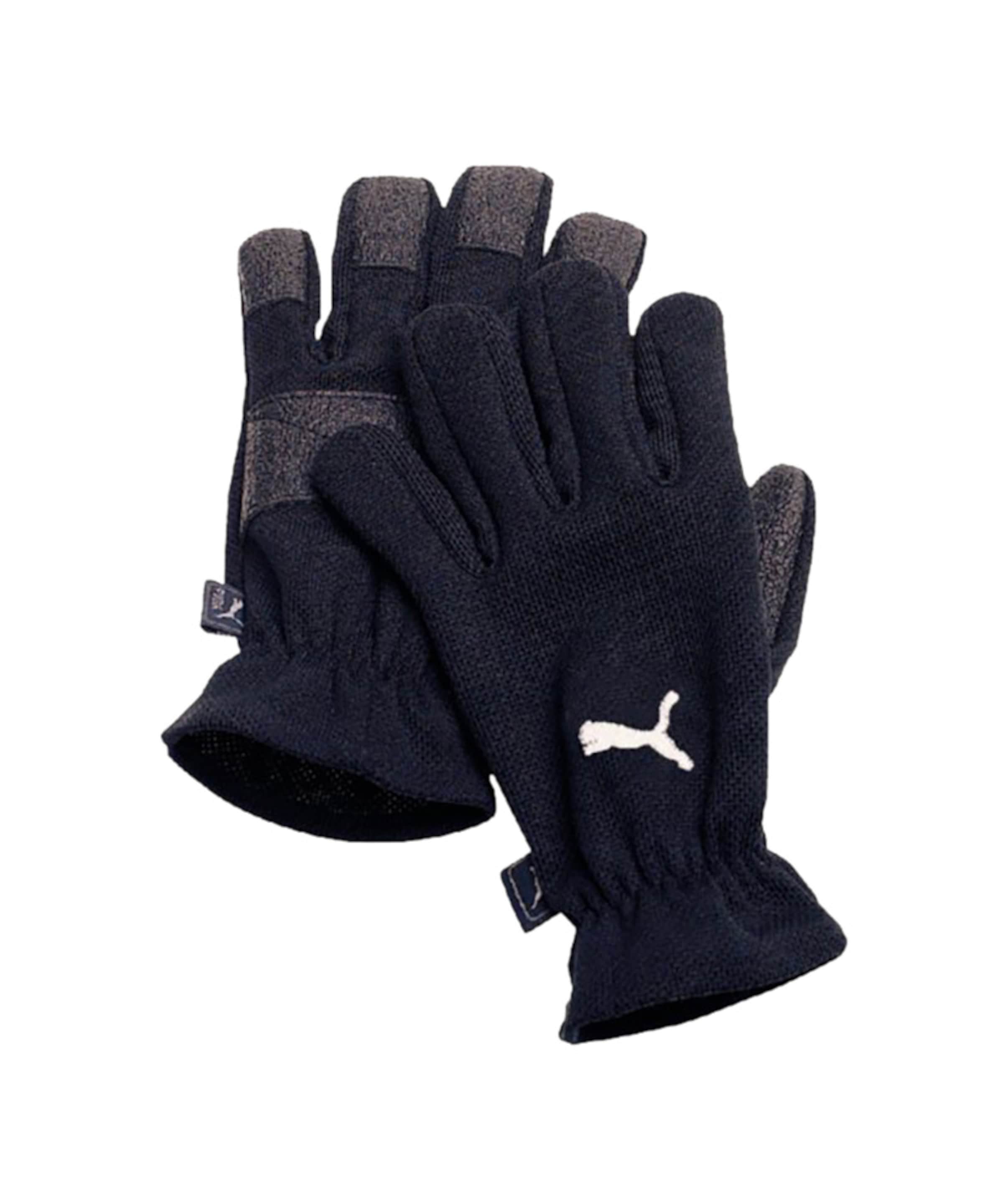 PUMA Athletic Gloves in Black: front