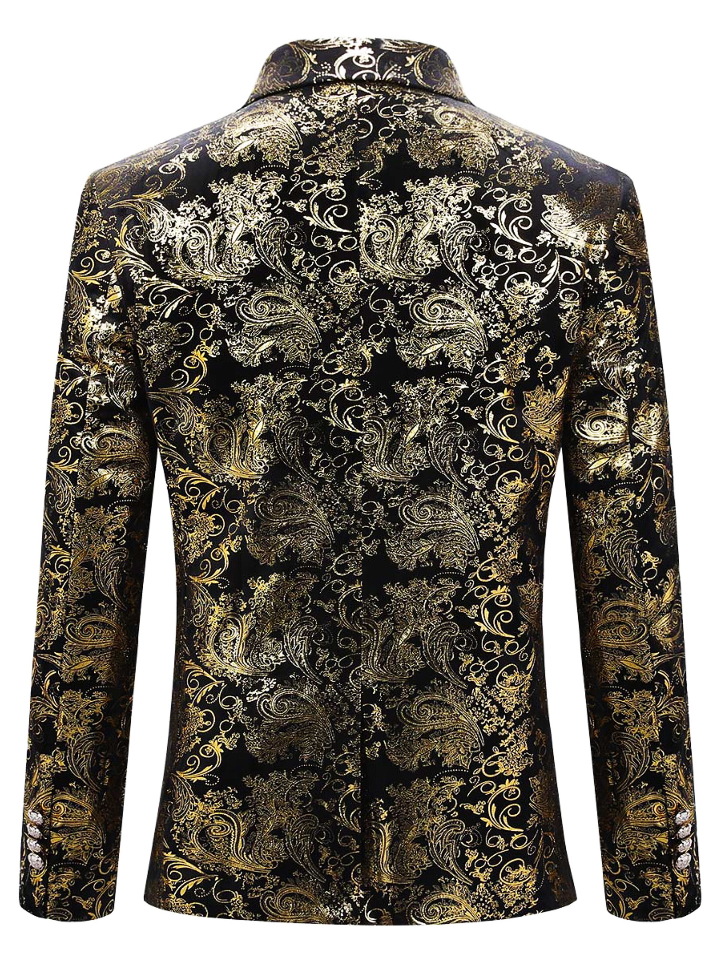 YOUTHUP Slim fit Suit Jacket 'Goldglanz' in Gold