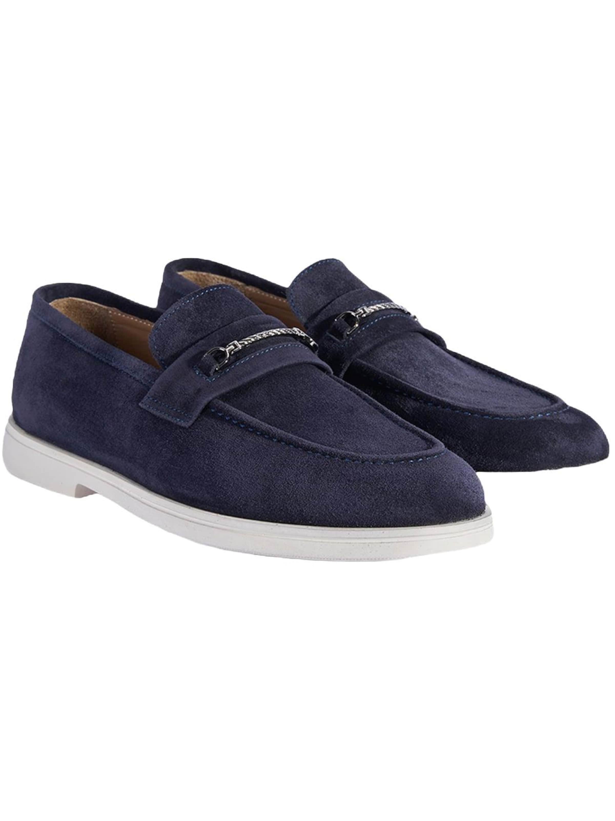 Desa - Mocasines 'DESA Herren-Wildlederslipper mit Metalldetails' en azul: frente