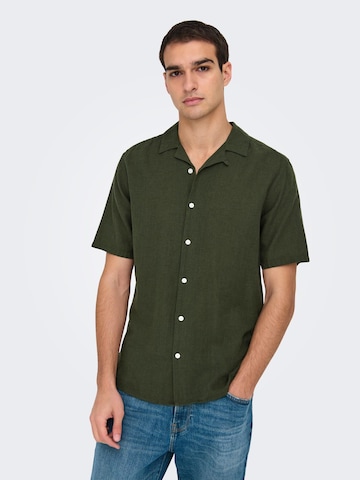 Only & Sons Regular fit Overhemd 'CAIDEN' in Groen: voorkant
