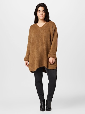 Dorothy Perkins CurveŠiroki pulover - smeđa boja