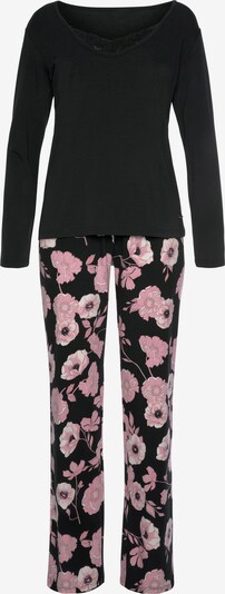 LASCANA Pyjama en bleu marine / rose / blanc, Vue avec produit