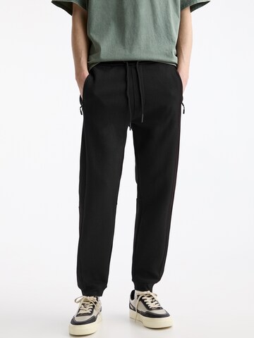 Pull&Bear Tapered Bukser i sort: forside