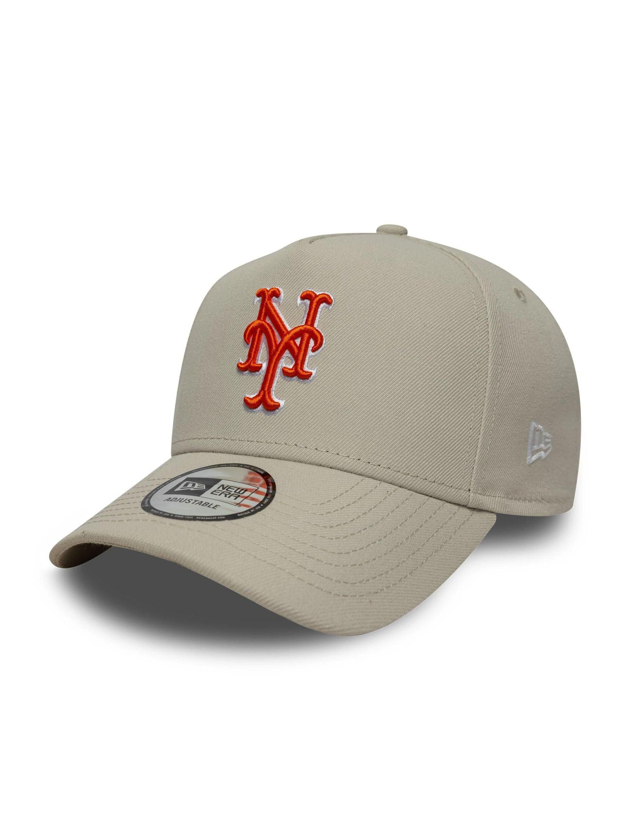NEW ERA Cap 'New York Mets MLB Outline Script' in Beige: front