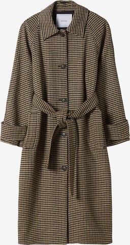 Bershka Between-Seasons Coat in Brown: front