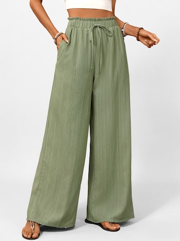 MEETWEE Wide leg Pants in Green: front