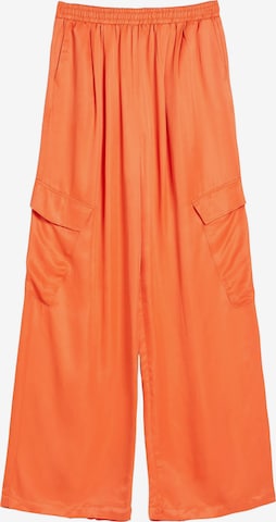 Wide Leg Pantalon cargo Bershka en orange : devant