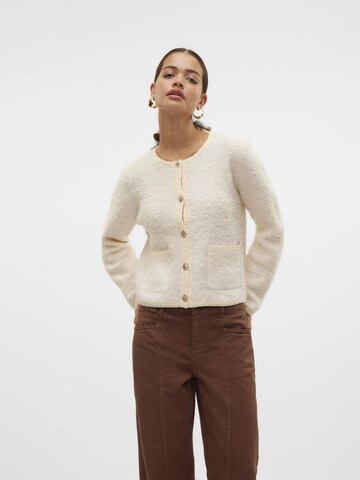VERO MODA Gebreid vest 'MEZA' in Beige: voorkant