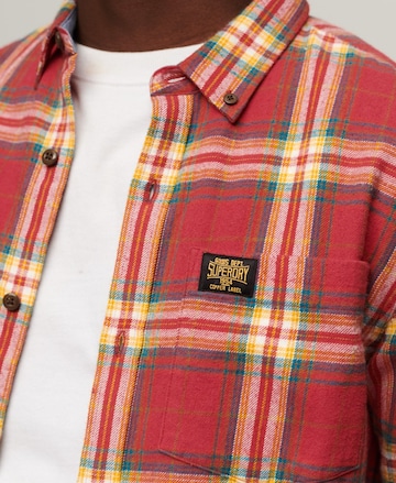 Superdry Comfort fit Button Up Shirt in Red