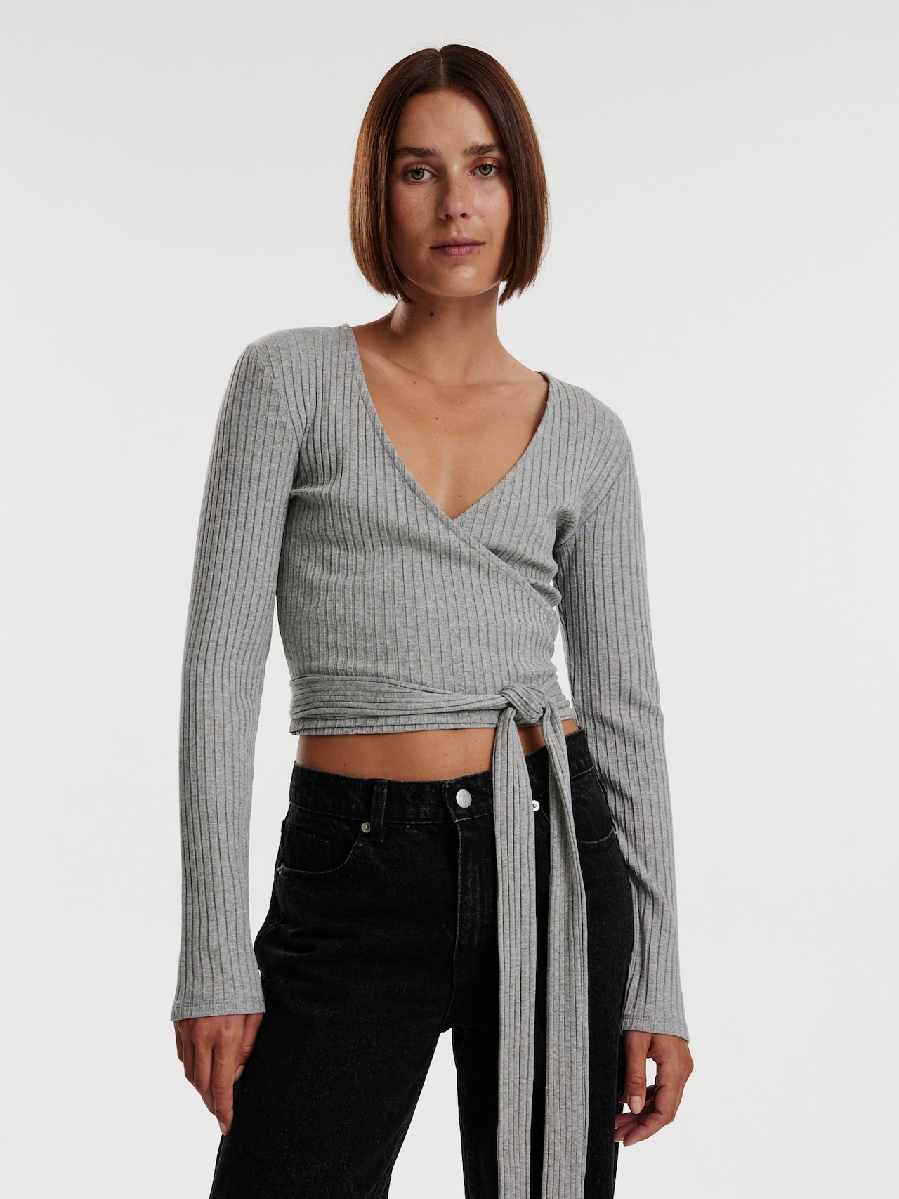 EDITED Shirt 'Sabrina' Grijs gemêleerd