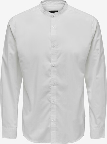 Slim fit Camicia 'Sane' di Only & Sons in bianco: frontale