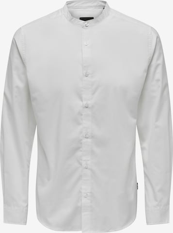 Only & Sons Slim fit Button Up Shirt 'Sane' in White: front