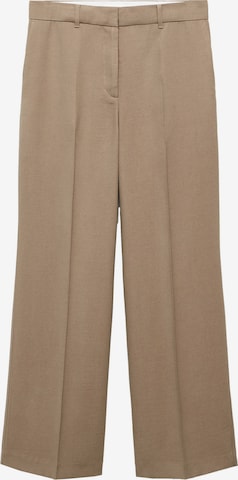 MANGO Szeroka nogawka Spodnie w kant 'Carlos' w kolorze brązowy: przód