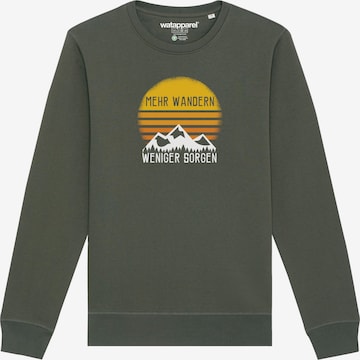 Sweat-shirt ' Mehr Wandern ' Watapparel en vert : devant