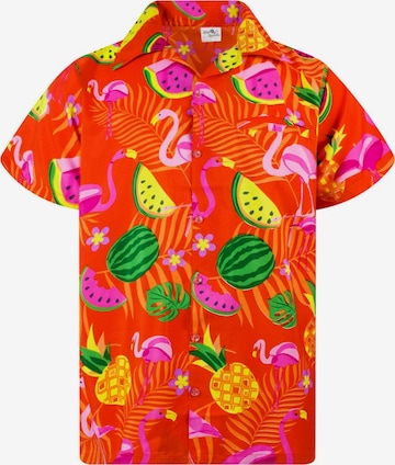 King Kameha Shirt 'Flamingo Melone' in Orange: front
