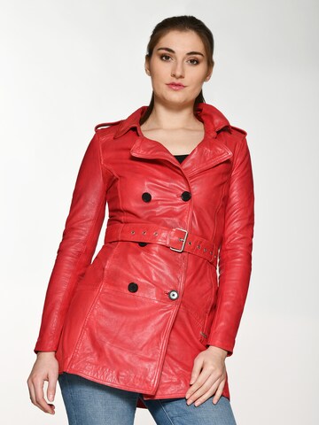 Maze Lederlangjacke mit Hüftgürtel ' Culima ' in Rot: predná strana