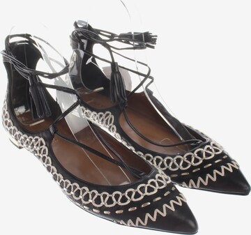 Aquazzura Flats & Loafers in 37 in Black: front