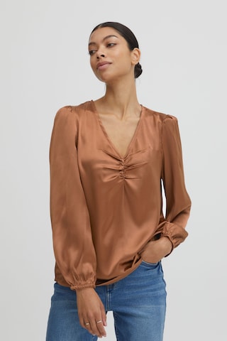 b.young Blouse in Brown: front