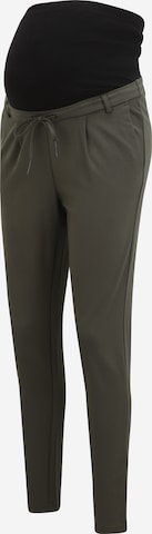 Only Maternity Pleat-Front Pants in Green: front