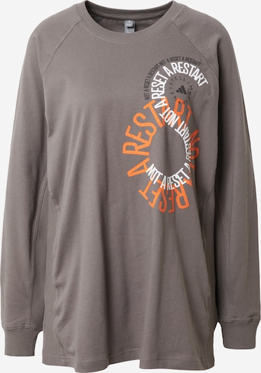 Sportiniai marškinėliai iš ADIDAS BY STELLA MCCARTNEY, spalva – pilka / oranžinė / balta, Prekių apžvalga