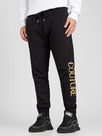 Regular Pantaloni de la Versace Jeans Couture pe negru: față