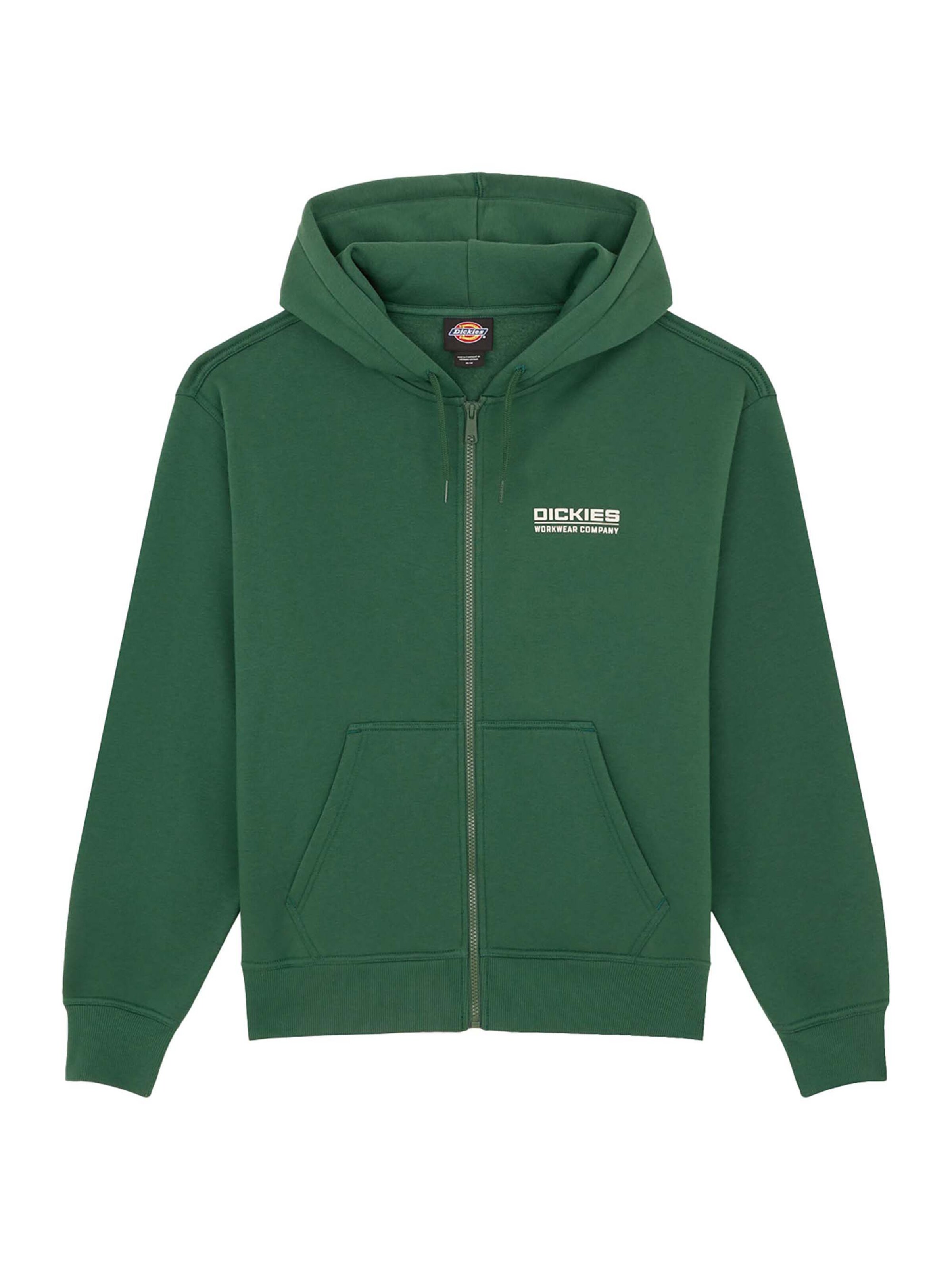 DICKIES Zip-Up Hoodie 'Bolivar Fz' in Green: front