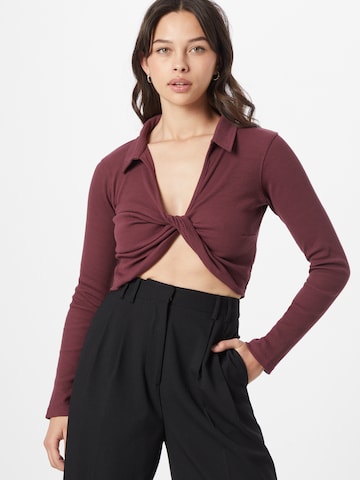 Missguided Shirt in Bruin: voorkant