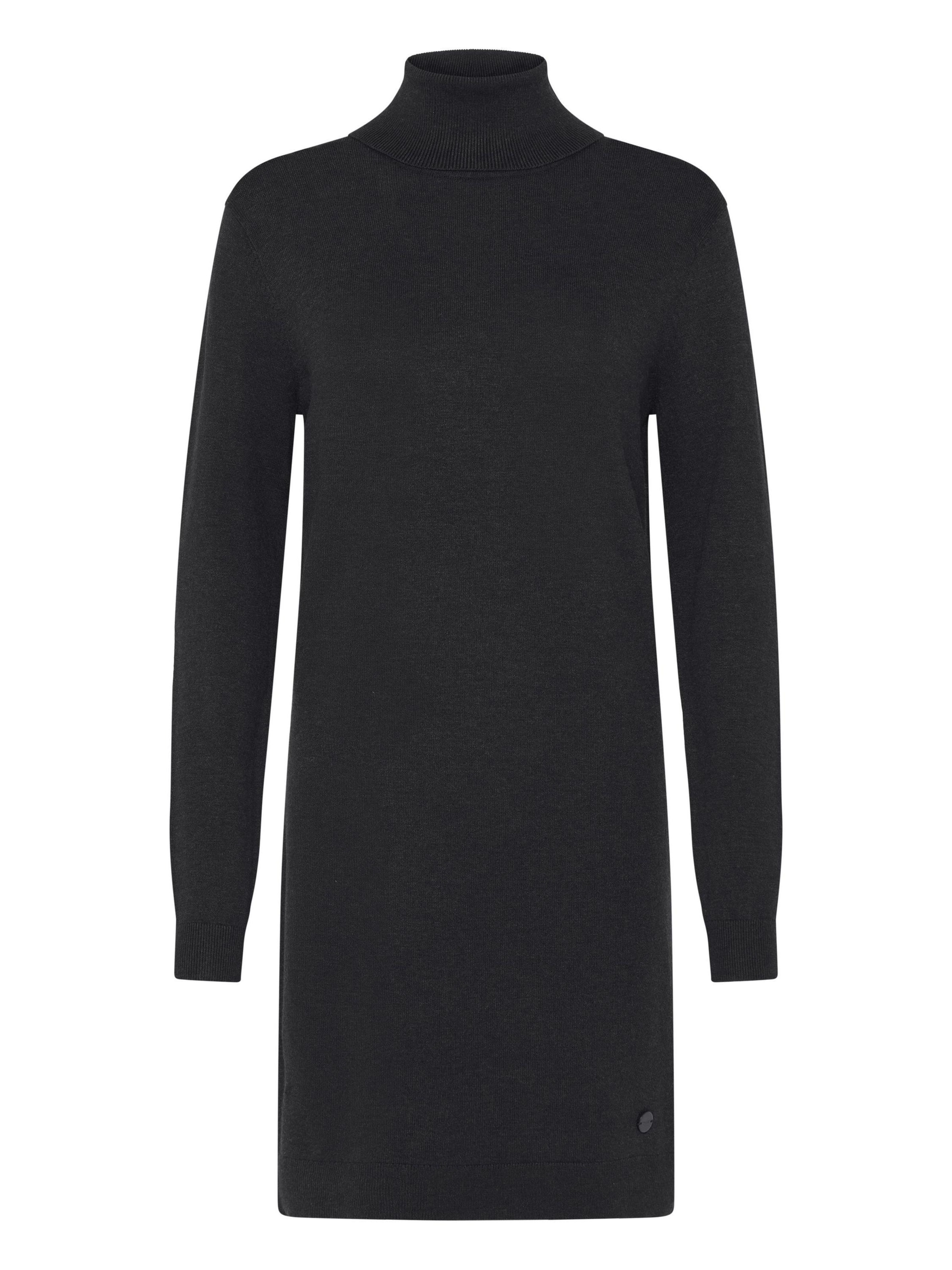 Oxmo - Vestido de malha em preto: frente