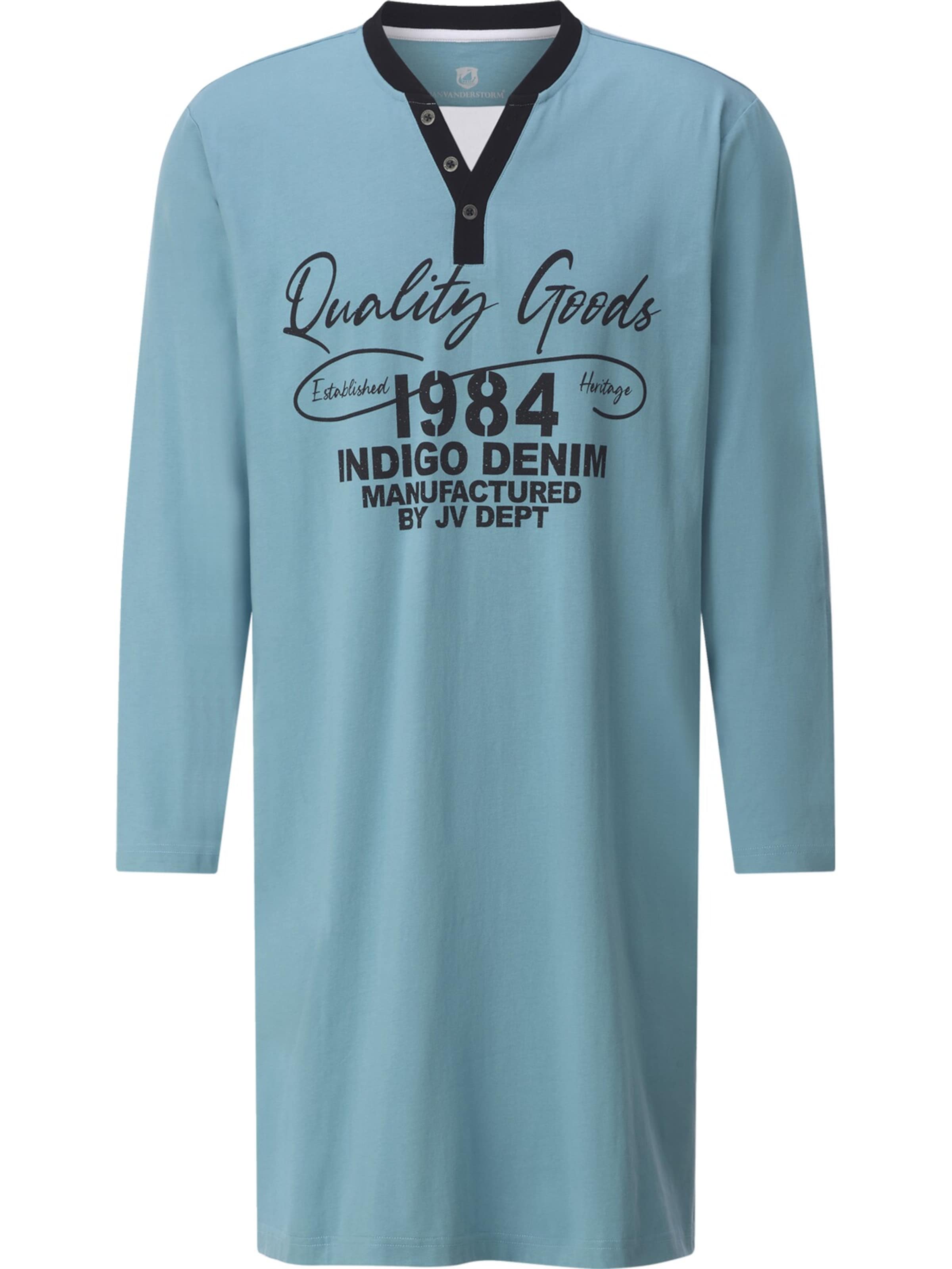 Jan Vanderstorm Long Pajamas in Blue: front