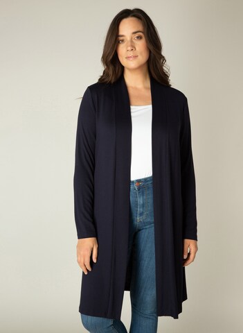 BASE LEVEL CURVY Knit Cardigan 'Ayla' in Blue: front