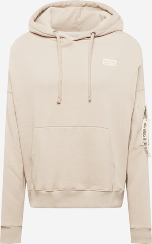 ALPHA INDUSTRIES Sweatshirt in Beige: voorkant