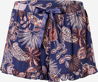 Hunkemöller Pantalón de pijama 'Funky Jungle' en añil / marrón rojizo / coral / blanco natural, Vista del producto
