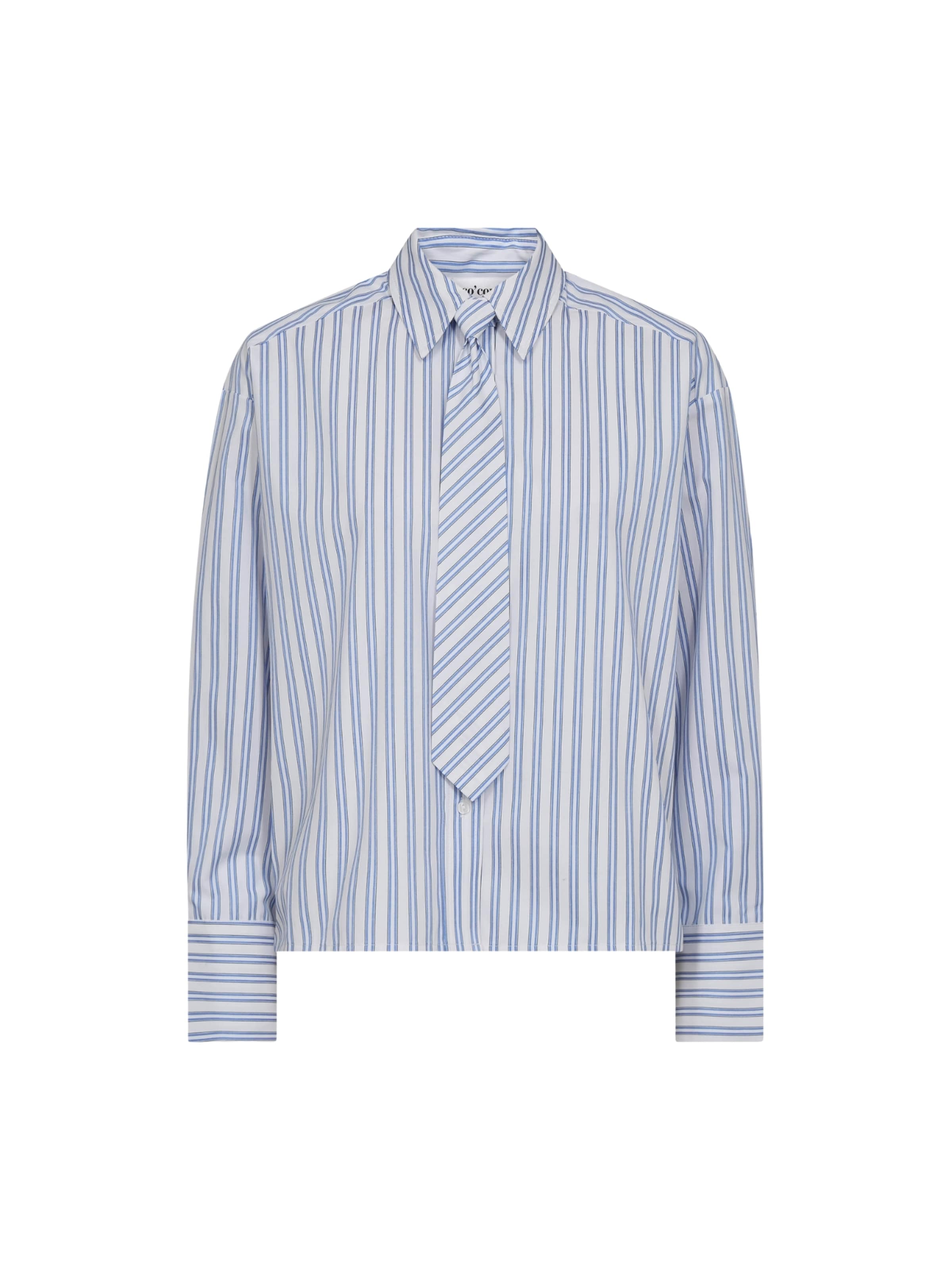 T-shirt ' DevinCC ' co'couture en bleu : devant