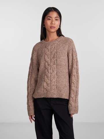 PIECES Pullover 'Nina' in Braun: predná strana