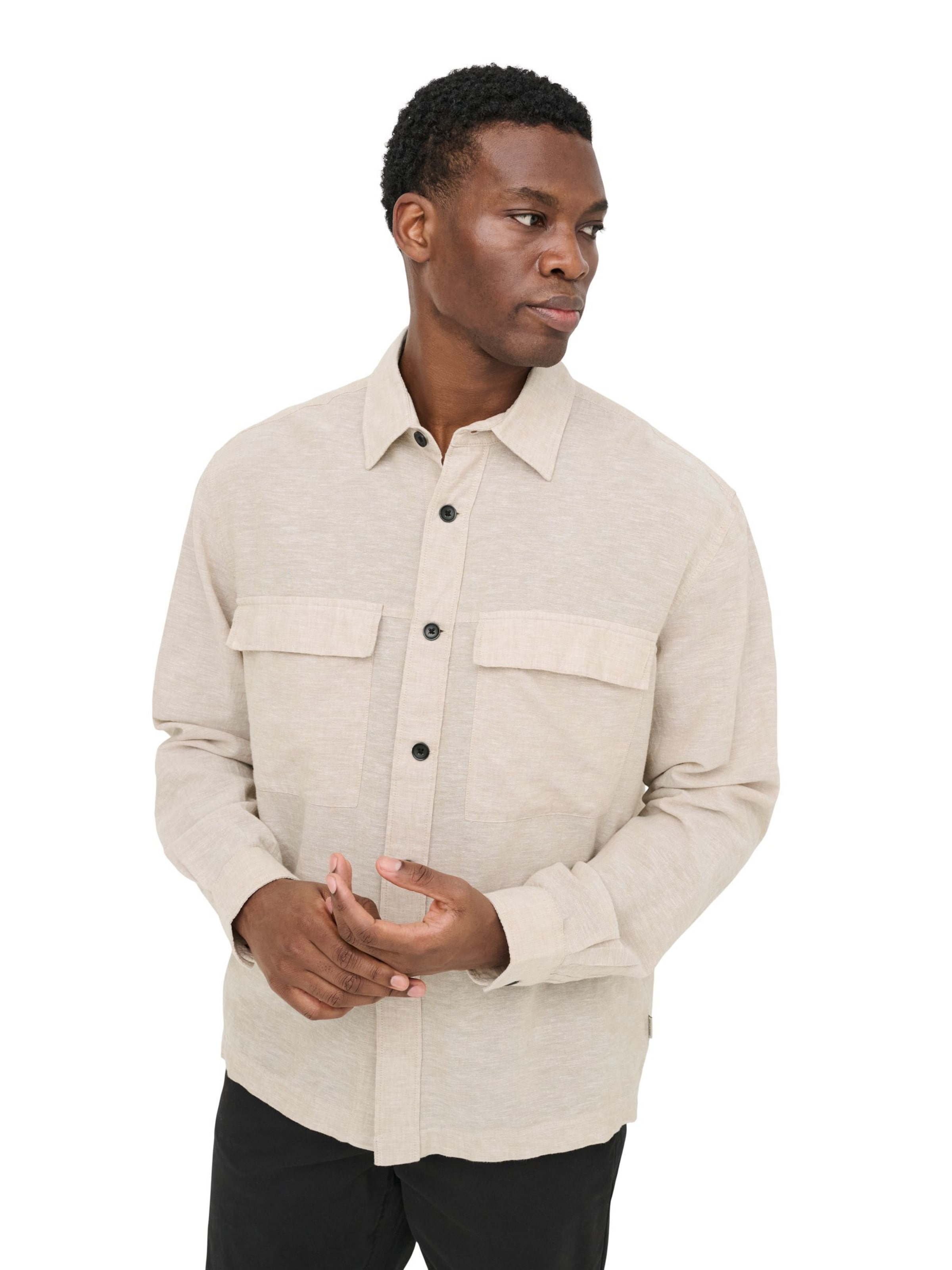 Only & Sons Regular fit Button Up Shirt 'ONSCaiden' in Grey