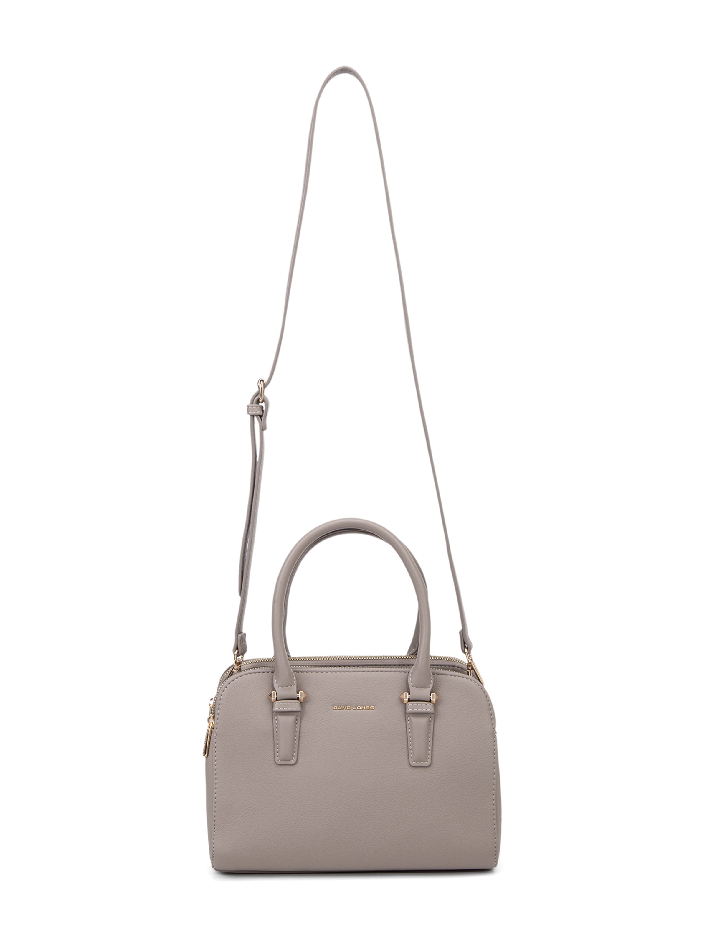 Borsa a mano 'Borsa a Mano Vegan Leather con Zip e Tracolla Rimovibile - David Jones' di David Jones in grigio