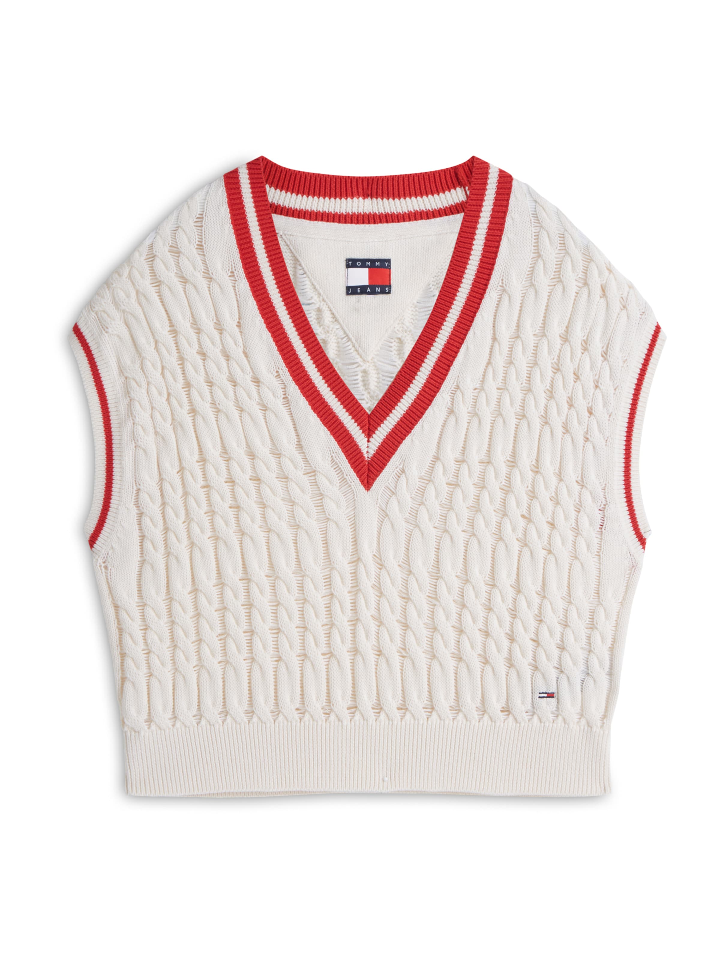 Tommy Jeans Trui in Wit: voorkant