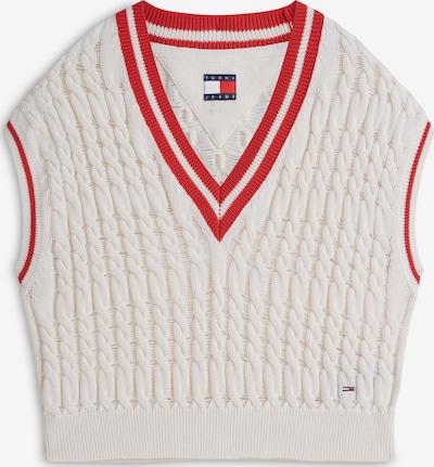 Megztinis iš Tommy Jeans, spalva – raudona / balta, Prekių apžvalga